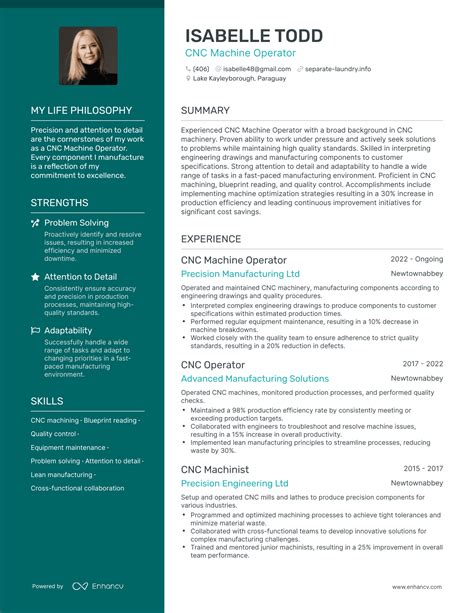 cnc machine operator resume|5 Machine Operator Resume Examples for 2024.